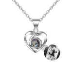 Collana con Proiezione della Foto Personalizzata - Ciondolo a Forma di Cuore